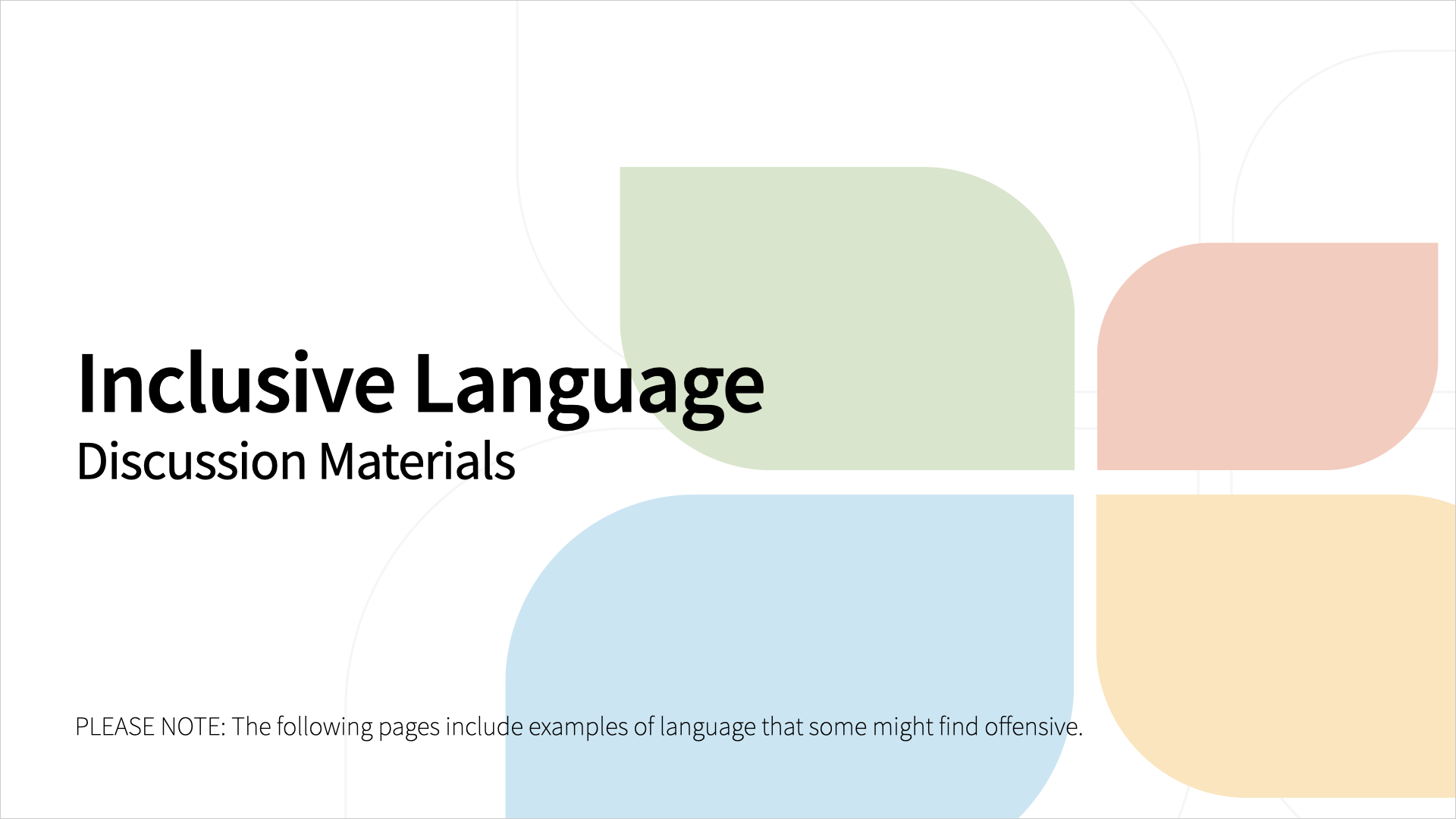 Inclusive Language Discussion Materials Slide 1
